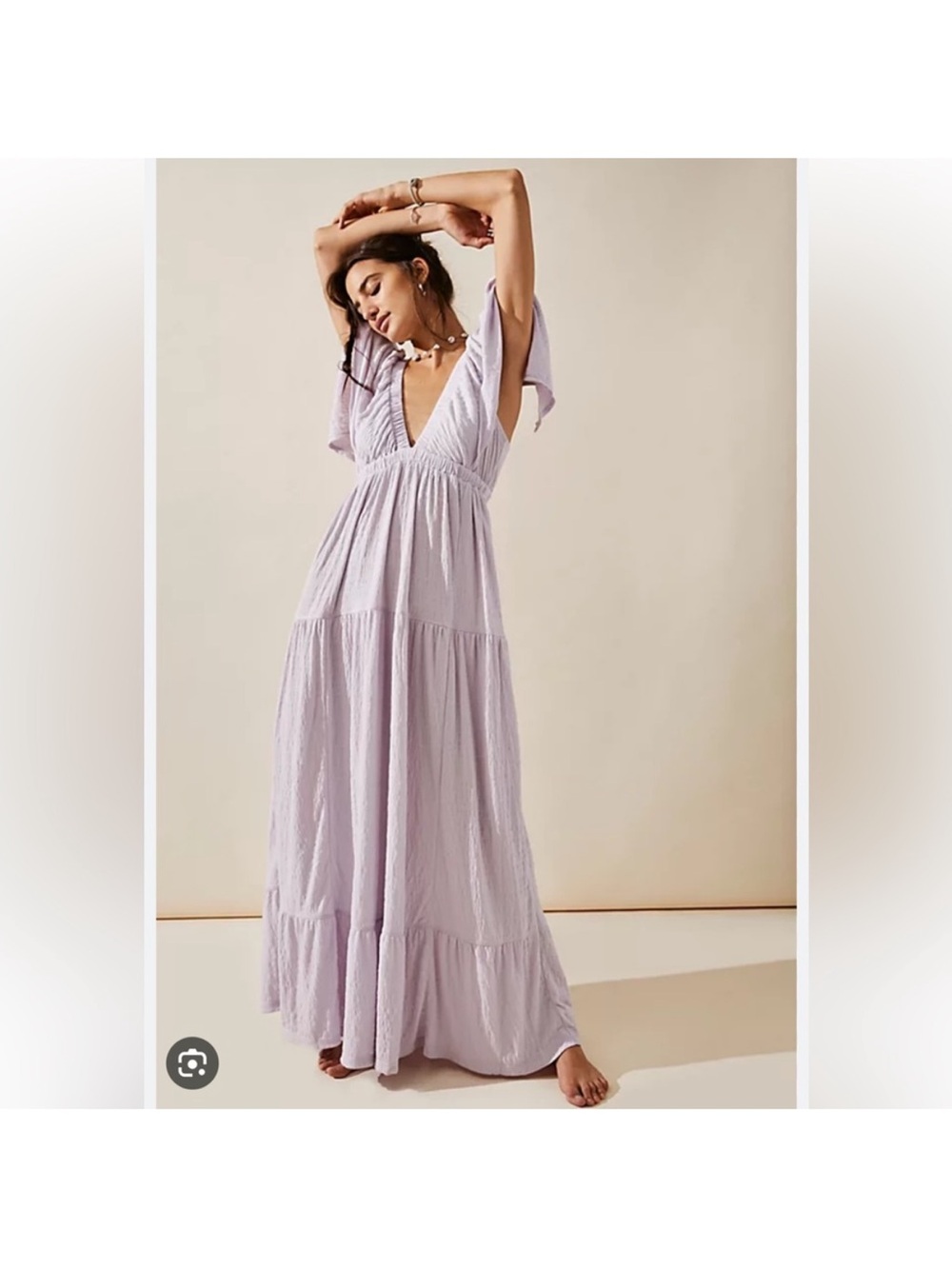 Free People Beach La La Maxi Dress in Frost Lavender: Small